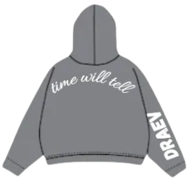 Zip hoodie Draev Time - gray