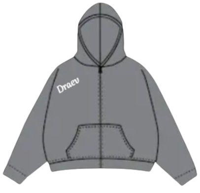 Zip hoodie Draev Time - gray